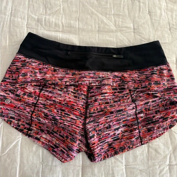Lululemon Athletica Black and Colorful Patterned Shorts - Picture 2 of 4
